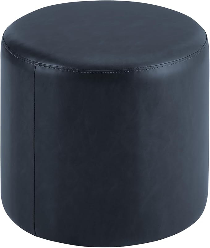 Studio Living® 19” Wentworth Ottoman Round Faux Leather Bench, Stationary - Image 6