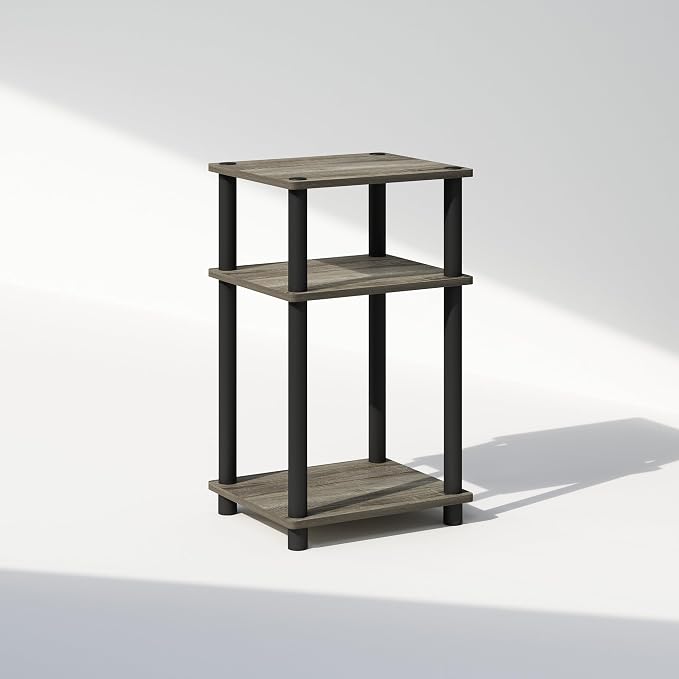 Furinno JUST Night Stand, 3-Tier Turn-N-Tube Nightstand, Toolless Bedside Table - Image 6