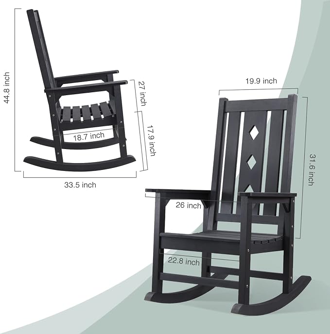 Oversized Rocking Chair, Outdoor Rocker - Image 2