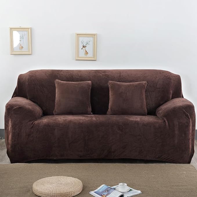 vctops 1-Piece Velvet Plush Stretch Sofa Slipcover by vctops