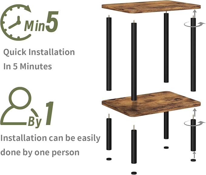 Apicizon 2 Tier End Table, Small Side Table - Image 5