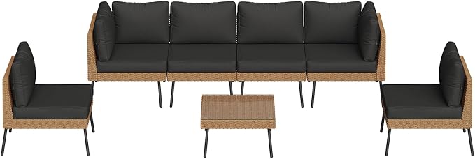 Aoxun Patio Furniture Set, 7 Piece Outdoor Sectional Sofas - Image 9