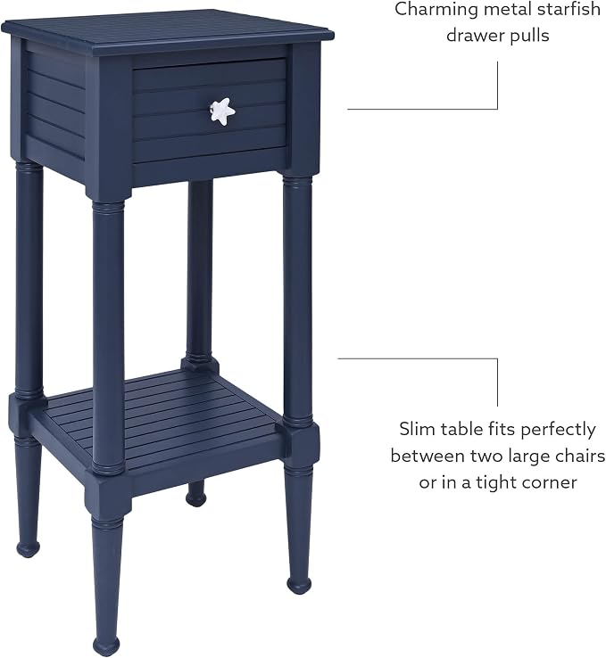 Linon Raleigh Navy Small Accent Table - Image 11