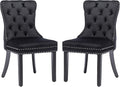 KCC Velvet Dining Chairs Set of 2, Upholstered High-end Tufted Dining Room Chair by KCC