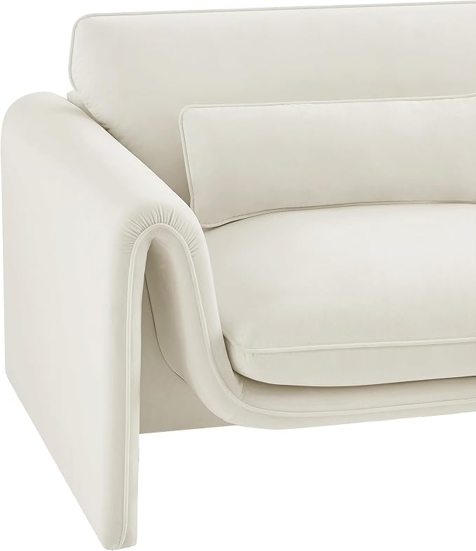 Meridian Furniture 199Cream-C Sloan Collection Modern | Contemporary Velvet - Image 10