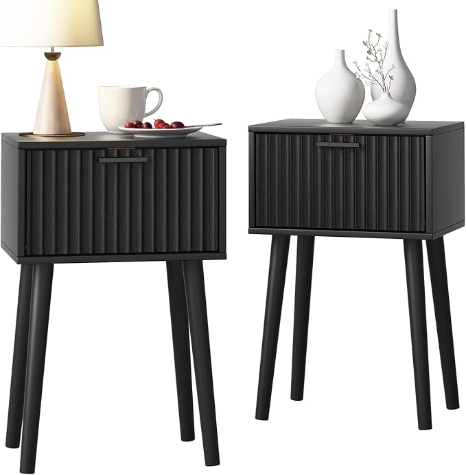 LAATOOREE Nightstands Set of 2, Small Side Table, Bedside Table by LAATOOREE