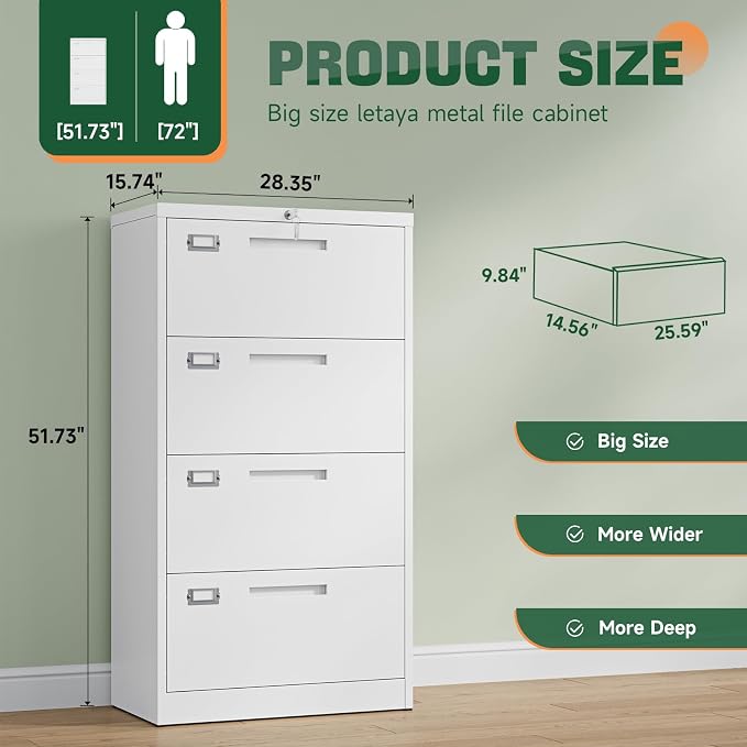 Letaya 4 Drawer File Cabinets - Image 3