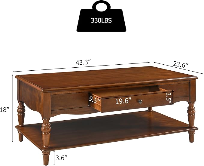 Mid-Century Modern Living Room Coffee Table Set, 3-Piece Solid Wood Living Room - Image 5