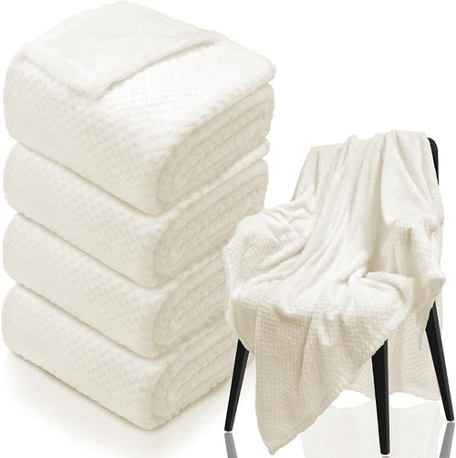 4 Pack Fleece Throw Blankets 50x60 Inches by Tewloss