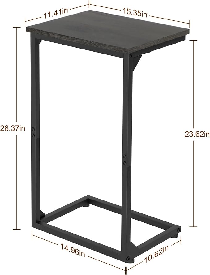 AMHANCIBLE C Shaped End Tables Set of 2, Couch Side Tables that Slide Under Sofa - Image 3