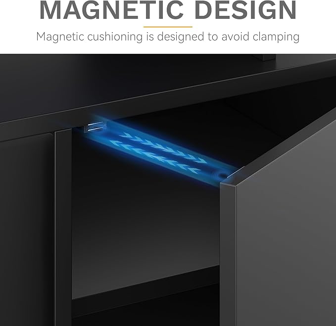 DWVO 70'' TV Stand with 36" Electric Fireplace, Entertainment Center with LED - Image 6