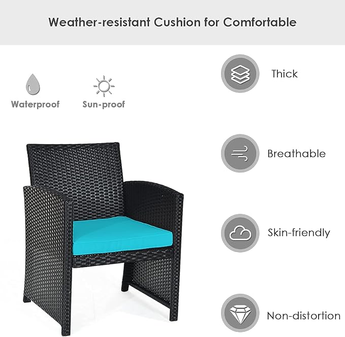 Tangkula 8 Pieces Patio Wicker Conversation Furniture Set, Patiojoy Sofa & - Image 8