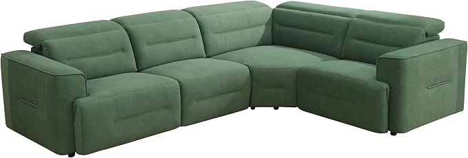 Power Recliner Sectional Sofa, L-Shaped Living Room Furniture Set, Reclining - Image 7