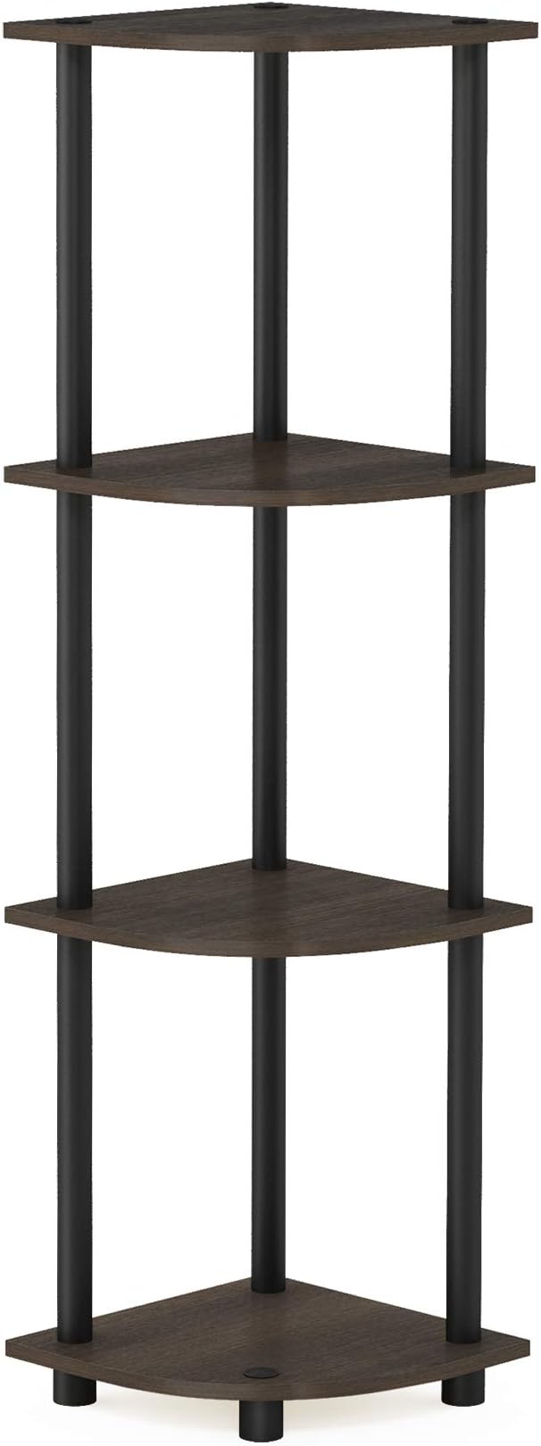 Furinno TURN-N-TUBE Corner Shelf, 4-Tier Corner Bookshelf, Display Storage - Image 6