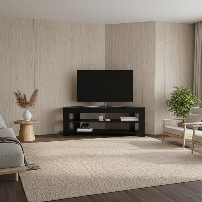 Decorotika Rita Corner TV Stand, Modern Entertainment Center - Image 2