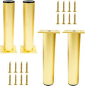 Set of 4 Aluminum Alloy Furniture Legs 7 Inch Height, 1.5 Inch Diameter by Kyuionty