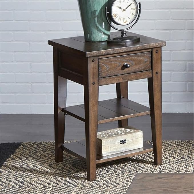 Pemberly Row Transitional Wood Chair Side Table, 26 in H x 18 in W x 18 in D - Image 2