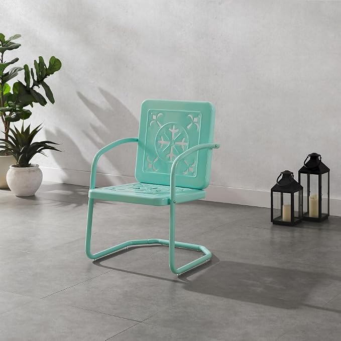Crosley Furniture Azalea 2-Piece Outdoor Chair Set, Vintage Retro Metal Patio - Image 8