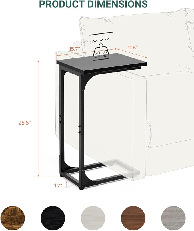 C-Shaped Side Table for Couch - Image 2