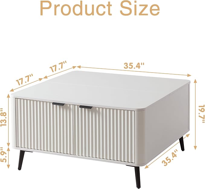 35.4" Lift Top Coffee Table - Image 2