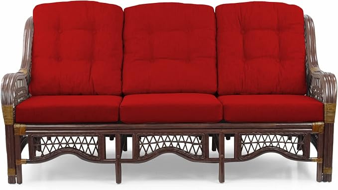 Malibu Lounge Set of 4: 2 Natural Rattan Wicker Chairs, Three-Seater Sofa - Image 10