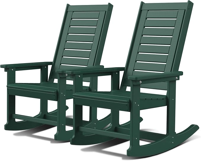 GREENVINES Outdoor Rocking Chairs | Set of 2 | Porch Rocker | HDPE Plastic | by GreenVines