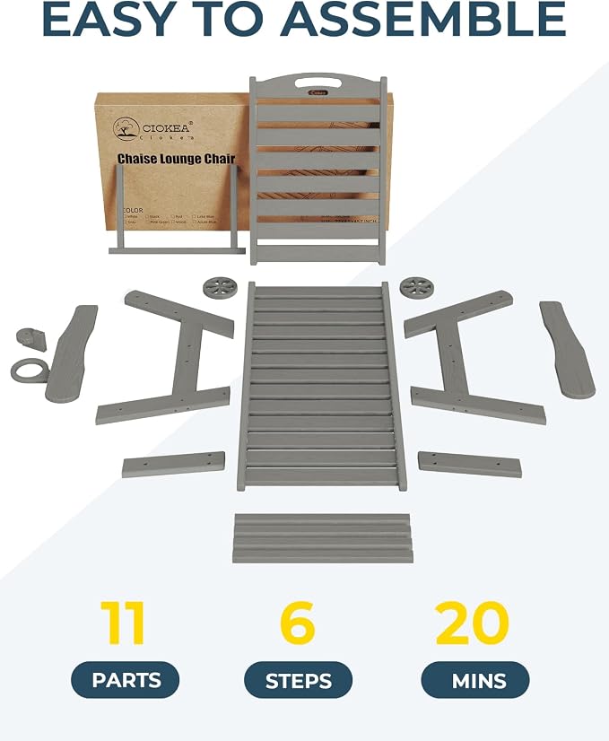 Ciokea Outdoor Lounge Chair Set of 4, All Weather Patio Chaise Lounge Chairs - Image 7