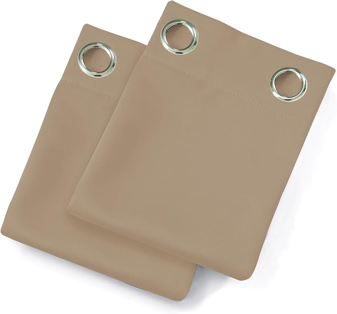 LEMOMO Natural Blackout Curtains/38 x 54 Inch/Set of Two Panels Grommet Living - Image 8