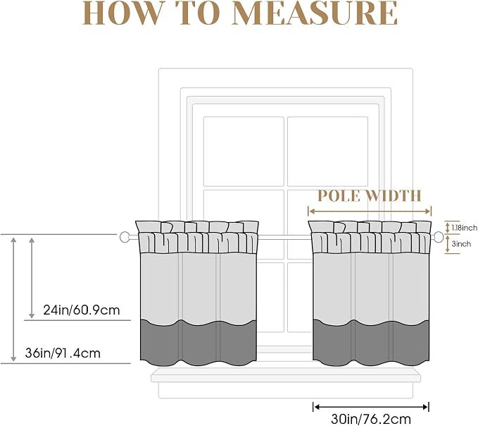 HOMEIDEAS Halloween Non-See-Through Black Privacy Sheer Kitchen Curtains - Image 9