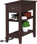ChooChoo Narrow End Table with Charging Station, Side Table Living Room with by ChooChoo