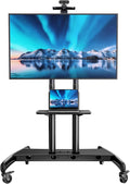 PERLESMITH Mobile TV Stand for 55-90 Inch Flat/Curved Screen TV Max VESA by PERLESMITH