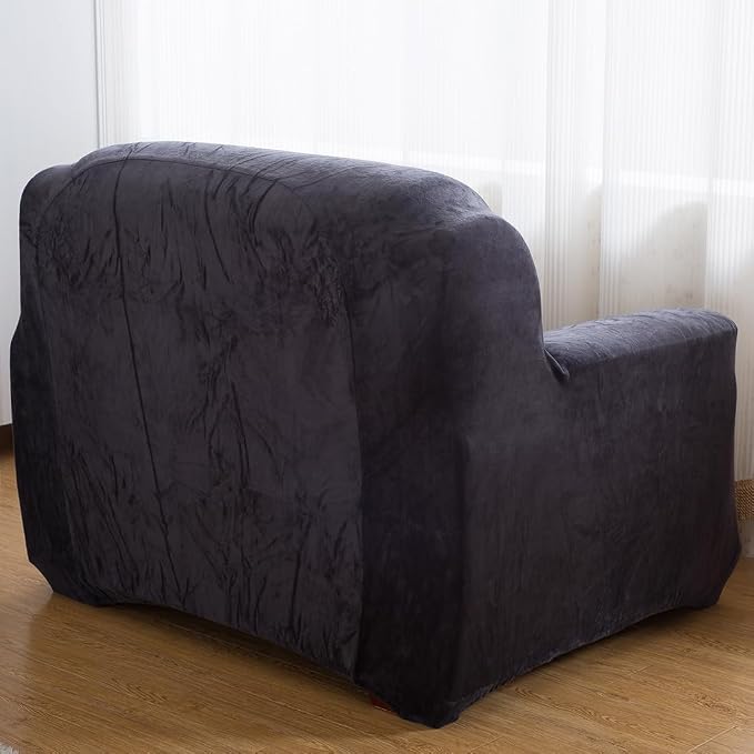 vctops 1-Piece Velvet Plush Stretch Chair Sofa Slipcover Soft Fuzzy Fluffy - Image 4