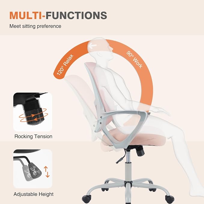 Sweetcrispy Ergonomic Mid-Back Mesh Home Office Desk Chair - Image 4