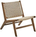 Modway Saoirse Woven Rope Wood Accent Lounge Chair in Walnut Natural by Modway