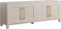 Henn&Hart Rectangular TV Stand for TV's up to 80" in Alder White, TV Stands for by HennHart