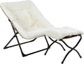 Comfy Saucer Chair for Adults, Soft Faux Fur Bedroom Chair by MordchilHF