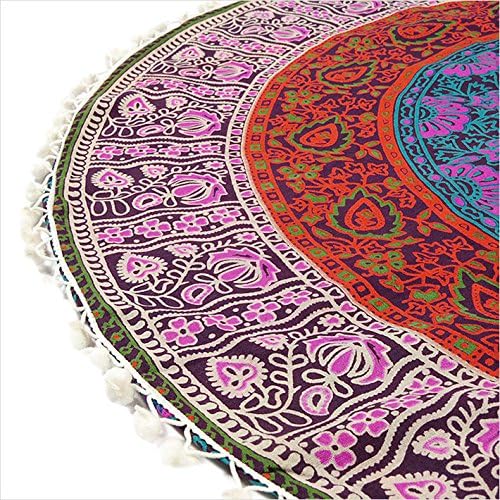 Mandala Floor Pillow Cover Meditation Cushion Seating Throw Hippie Round - Image 8