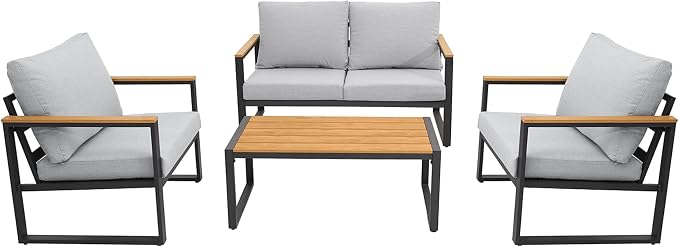 Patio Furniture Set, 4 Pieces Outdoor Patio Furniture - Image 7