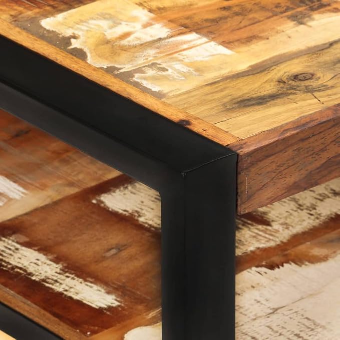 Coffee Table 47.2"x23.6"x15.7" Solid Reclaimed Wood, Side Table, Center Table - Image 4
