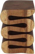 Haussmann Wood Wave Verve Accent Snake End Table 14x14x20 in H, Walnut Oil by Haussmann