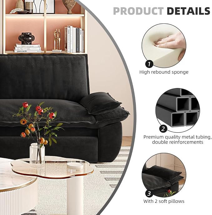 73.2" Sofa Bed Queen, 3-in-1 Pull Out Sofa Bed - Image 8