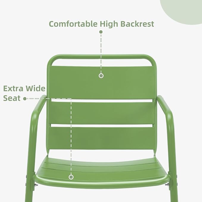 MELLCOM 3 Piece Patio Set, Small Patio Furniture Set - Image 7