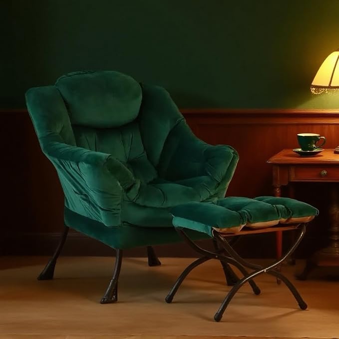 Tiita Lazy Chair with Ottoman, Comfy Leisure Sofa Armchair with Ottoman - Image 8