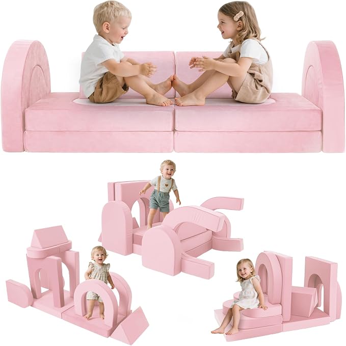 Kids Modular Play Sofa Convertible Foam Play Mat, Transformable Into a Game by FURNAWAY