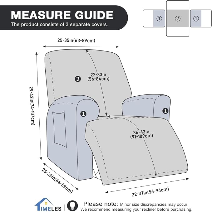 Timeles Recliner Covers Recliner Chair Covers Reclining Couch Covers Sofa - Image 5