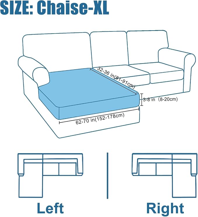 Smiry Waterproof Couch Cushion Covers, Stretch Jacquard Sectional Couch Covers - Image 6