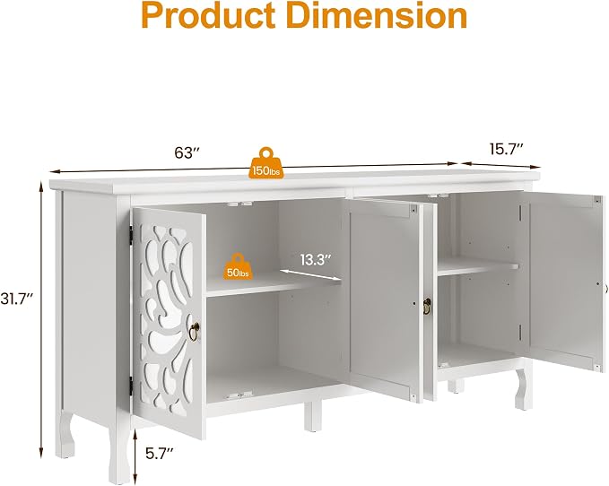 RoyalCraft 63'' Buffet Cabinet - Image 2