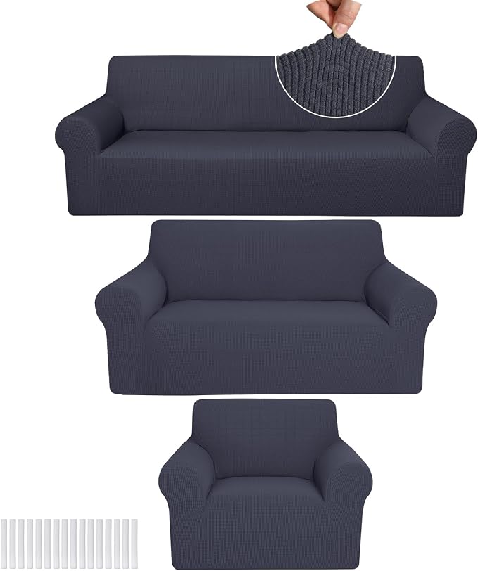 Peryiter 3 Pcs Couch and Loveseat Covers Set Sofa Cover by Peryiter