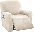 H.VERSAILTEX Velvet Stretch Recliner Couch Covers 4-Pieces Style Recliner Chair by HVERSAILTEX
