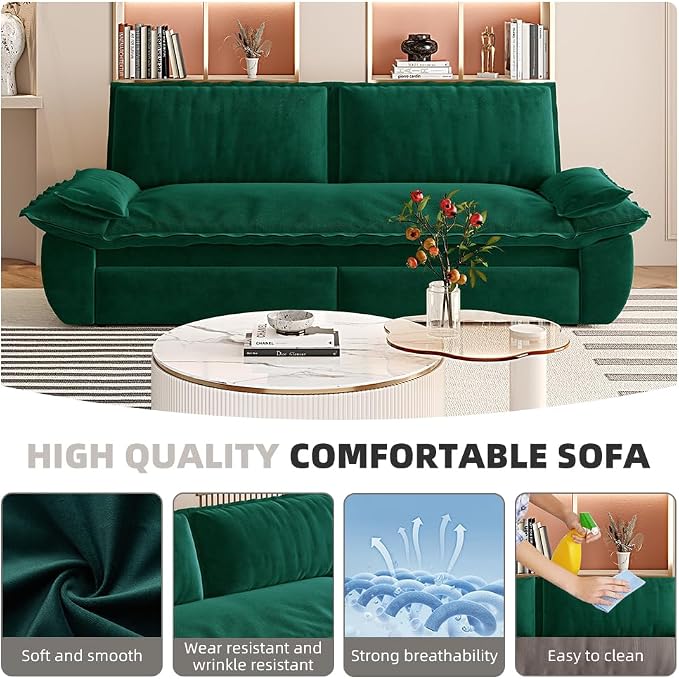 73.2" Sofa Bed Queen, 3-in-1 Pull Out Sofa Bed - Image 6